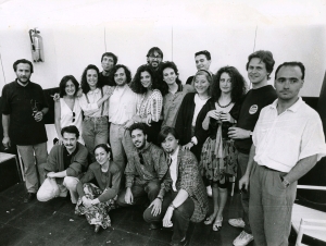 Con los actores del Shakespeare´s  (1989)